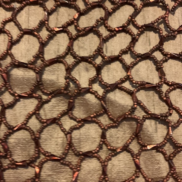 2 (set) Anthropologie beaded placemats silk backing new with tags - Picture 3 of 5